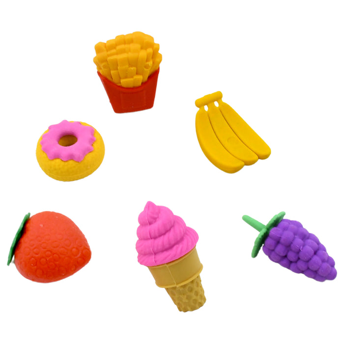 3D Food Fancy & Stylish Colorful Erasers, Mini Eraser Creative Cute Novelty Eraser for Children Different Designs Eraser Set for Return Gift, Birthday Party, School Prize (1 Set / Mix Design & Color)