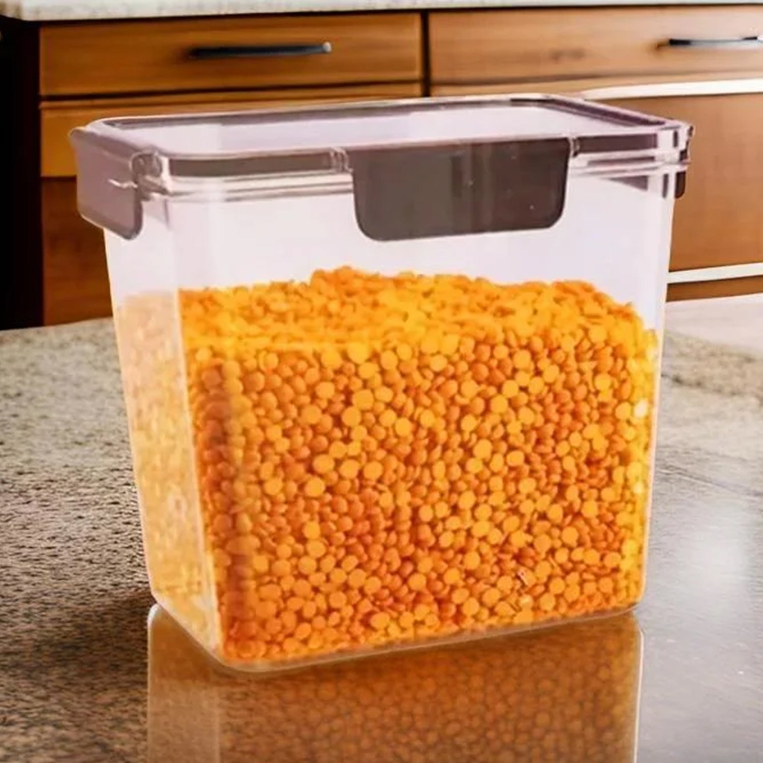 Food Storage Container Airtight Plastic Container with Easy Snap Lids (2500ml / 1 Pc)