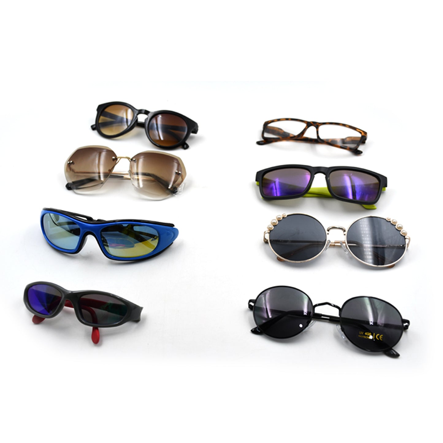 Sunglasses with mixed designs.