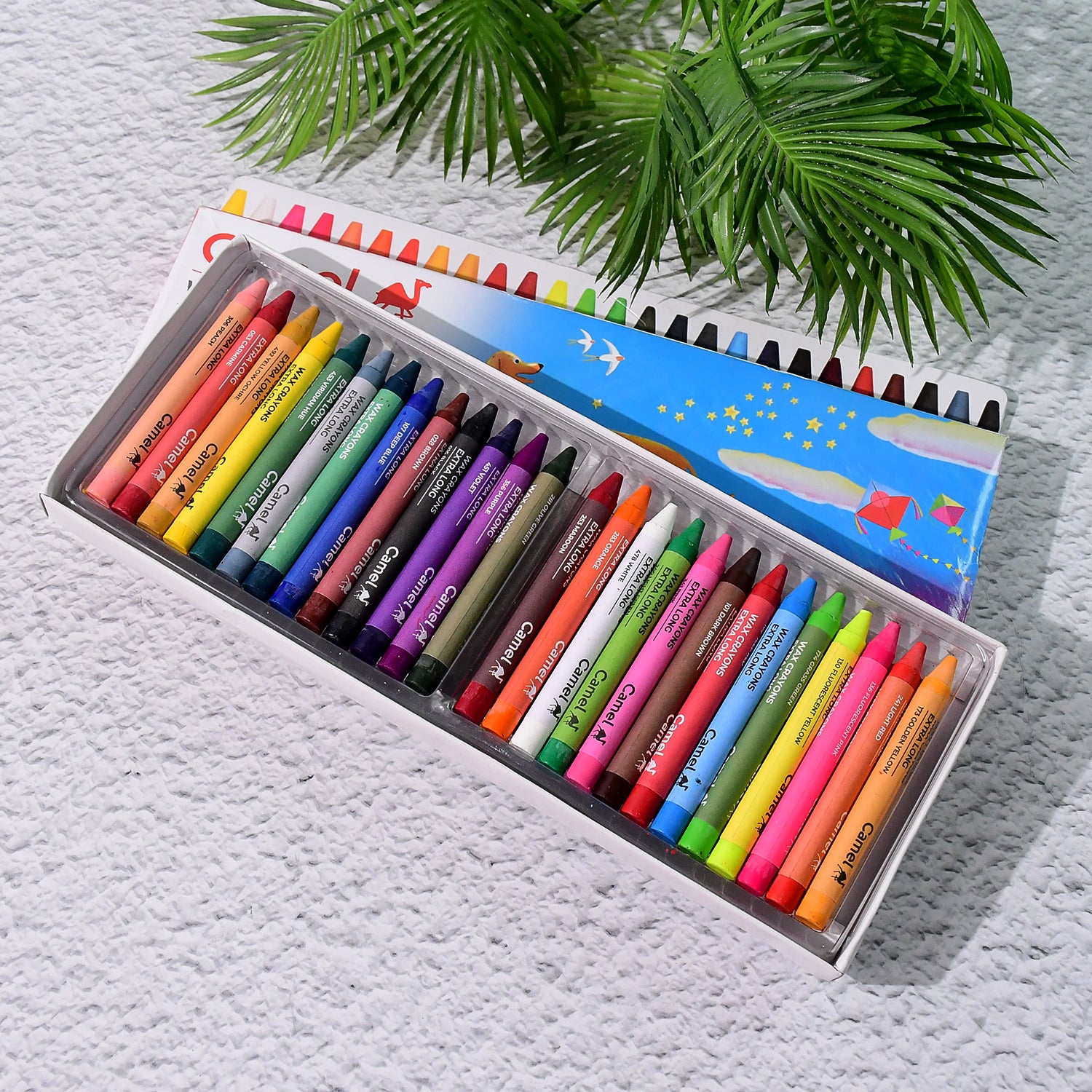 Camel Wax Crayons Extra Long – 26 Vibrant Shades