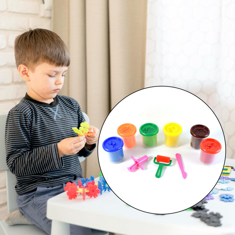 Khyati Frisky Dough Set – 6 Bright Colours with Roller & Cutter Tools