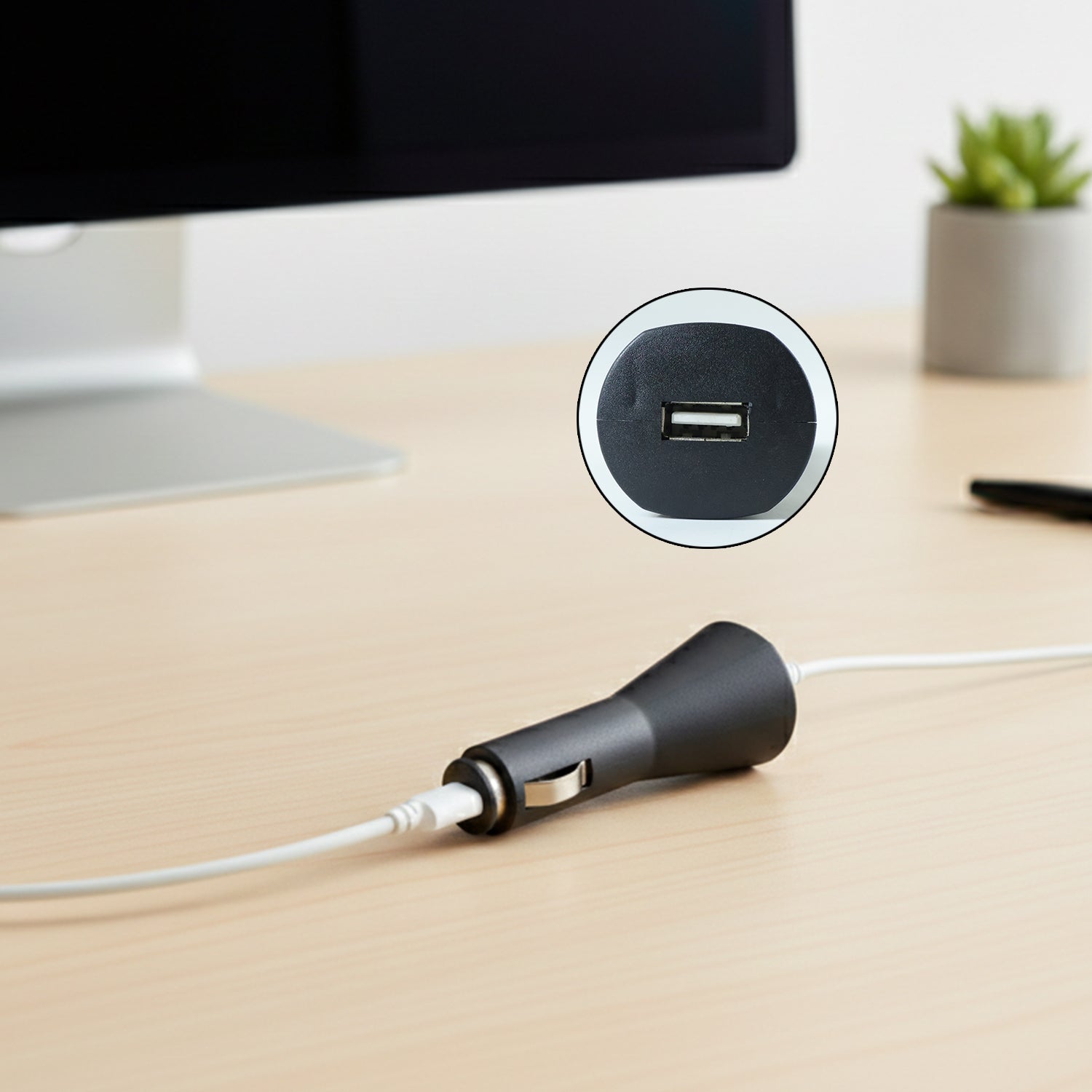 12V Single USB Car Charger Adapter for Mobile Charging (1 Pc)