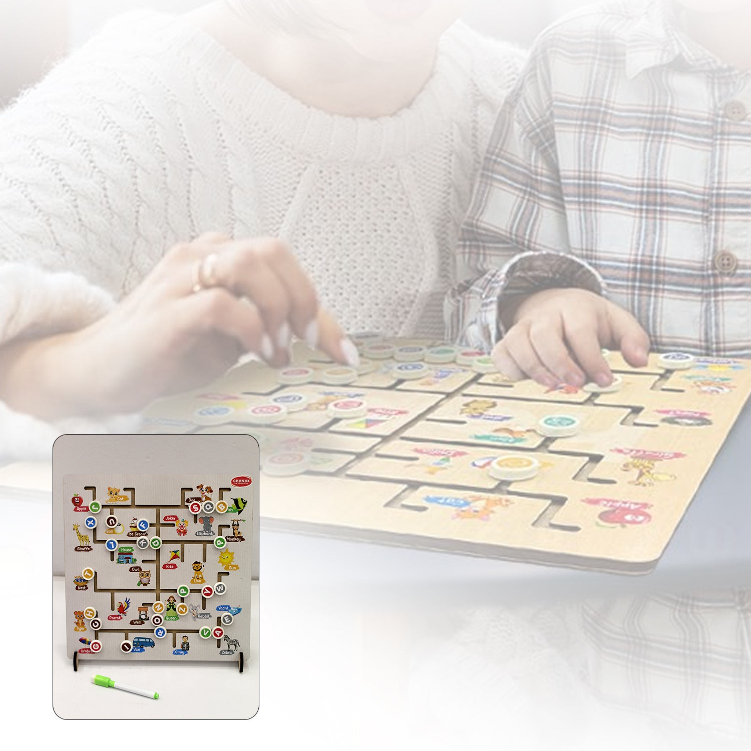 Alphabet Puzzle for Kids | Tracing & Learning Board with Animal Illustrations