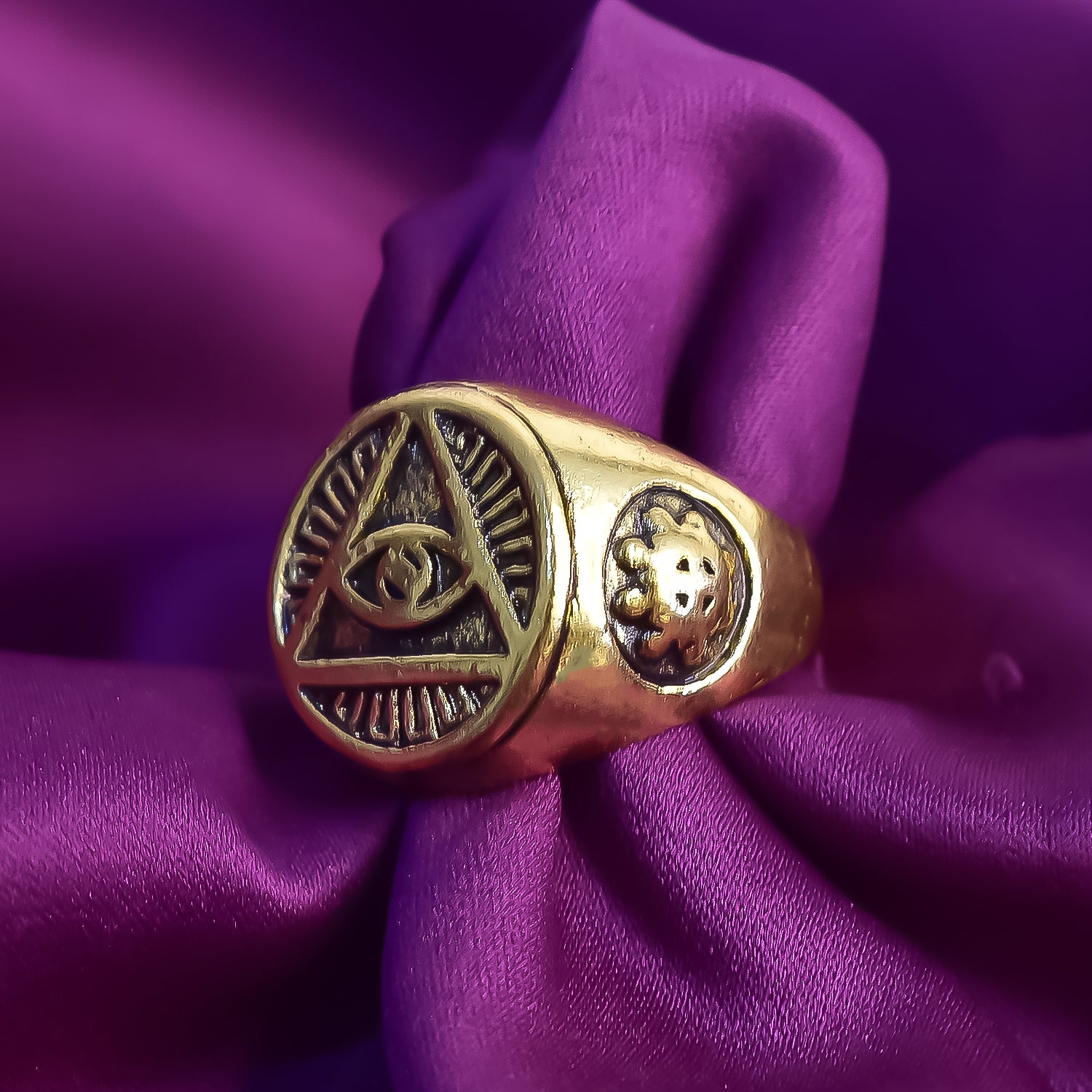 Men's Masonic All Seeing Eye Ring Stainless Steel Masonic Master Mason Punk Hip Hop Style Gift Ring Jewellery Party Prom Personality Ring