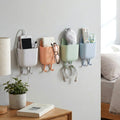 Plastic Wall Mounted Mobile Charging Holder Set – Space Saving 4 Pc