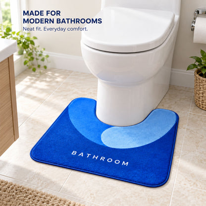 U Shape Toilet Contour Mat, Anti-Skid Absorbent Commode Rug (1 Pc, 40x50 Cm)