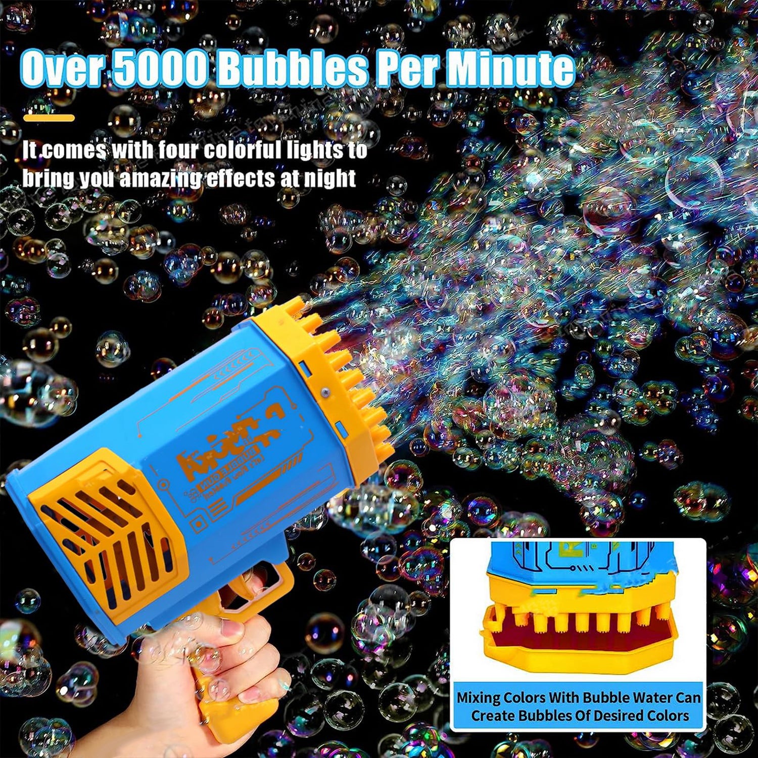 69 Holes Big Rechargeable Bubble Gun Powerful Machine Toy for Kids and Adults
