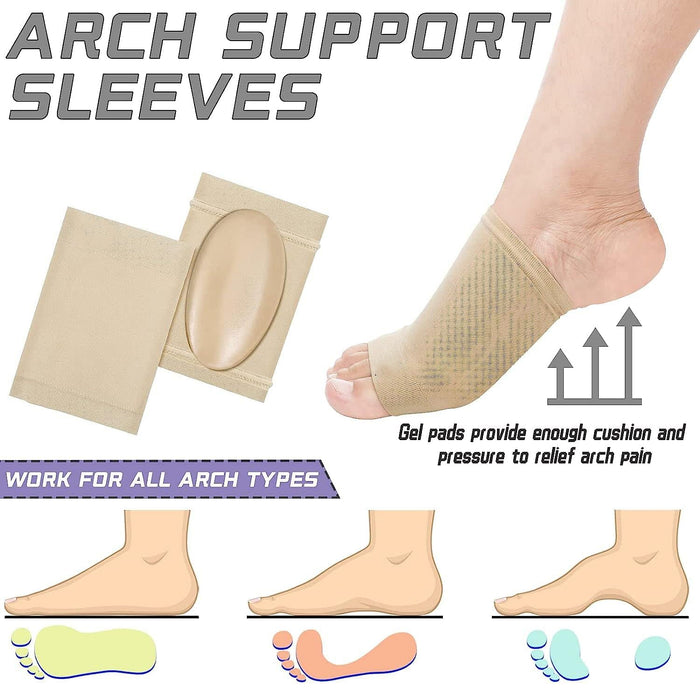 13022 Foot Arch Support for Men & Women | Medial Arch Support for Flat Feet Correction Sleeve with Cushion | Plantar Fasciitis Leg Foot Pain Relief Product | Foot Care for Orthopedic Shoes Slippers, (1 Pair)