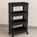 Plastic Storage Rack – 4-Layer Utility Trolley with Wheels | Organivo