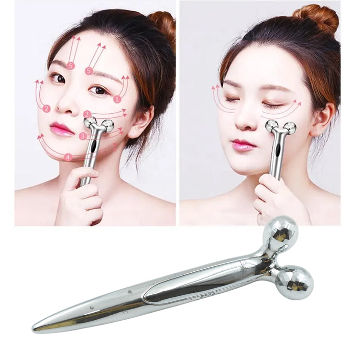 8358 360 Degree Facial Roller, designed for face lifting and skin tightening, improves blood circulation and reduces puffiness.