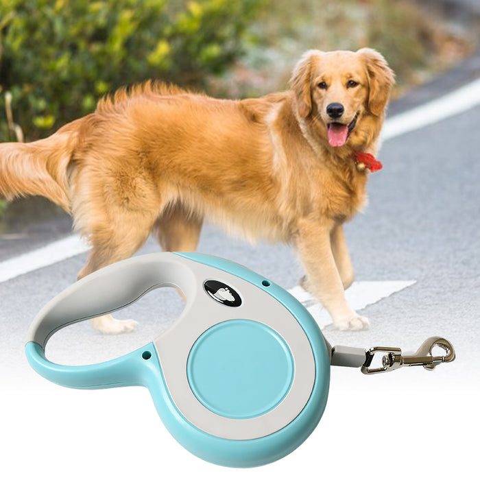 Retractable Dog Leash, Pet Walking Leash with Anti-Slip Handle, Strong Nylon Tape, Tangle-Free, One-Handed One Button Lock & Release, Suitable for Small / Medium Dog Or Cat, 16.5 ft (5 m) 