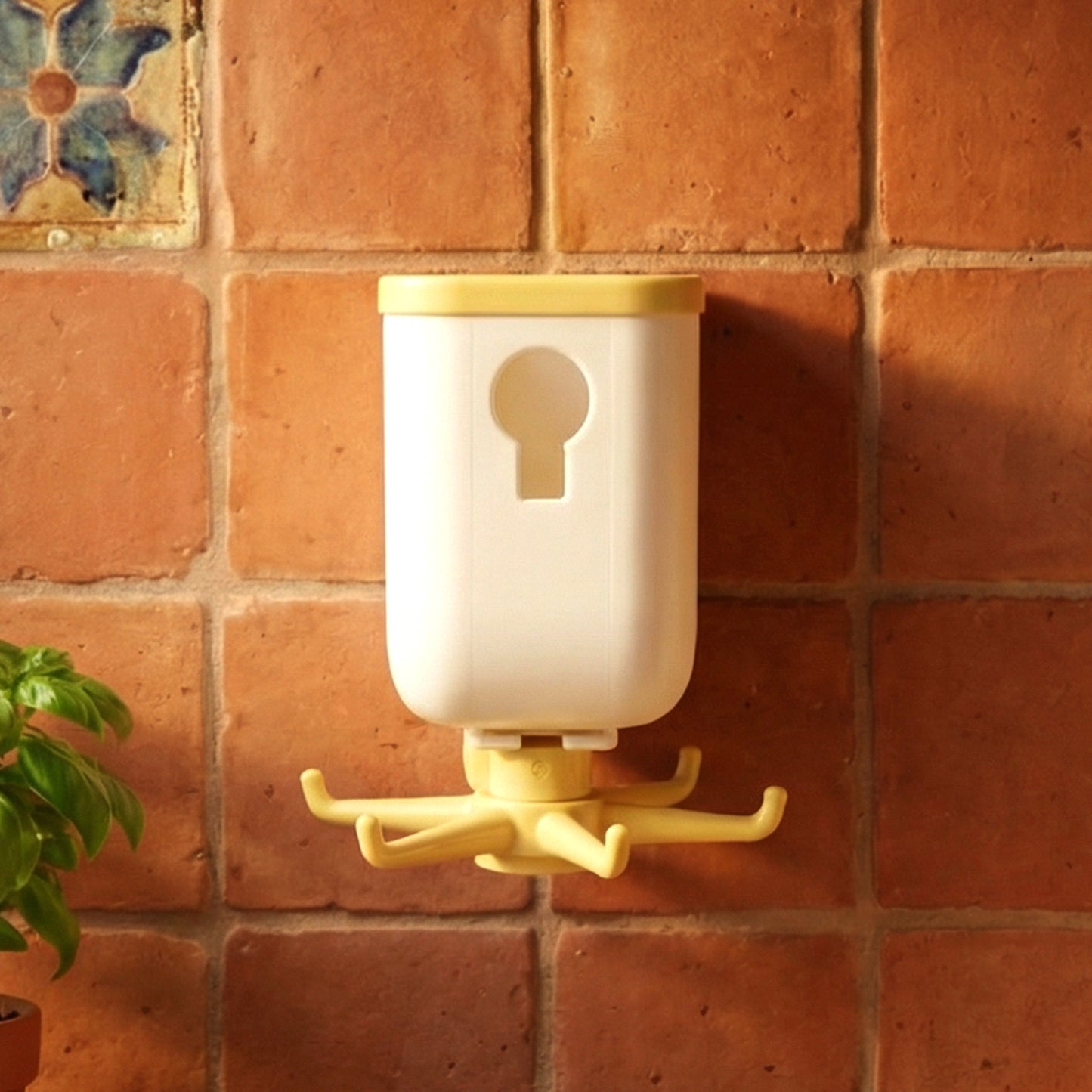 Rotating wall hook attached to glass surface