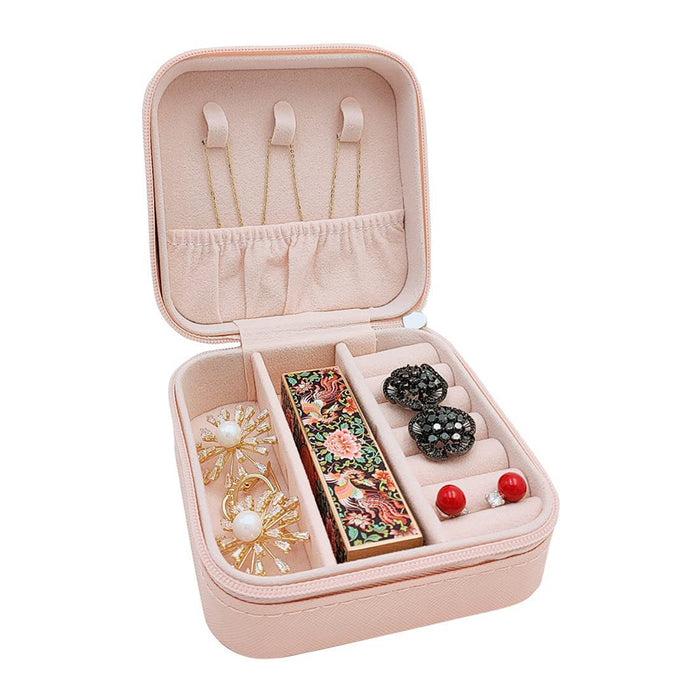 Jewellery Box for Women, Mini Portable Jewelry Box Organiser,PU Leather Jewlerrying Display Holder, Small Travel Jewellery Box for Girls, Women, Mother, Daughte, Travel Ring, Pendant, Earring, Necklace Storage Case