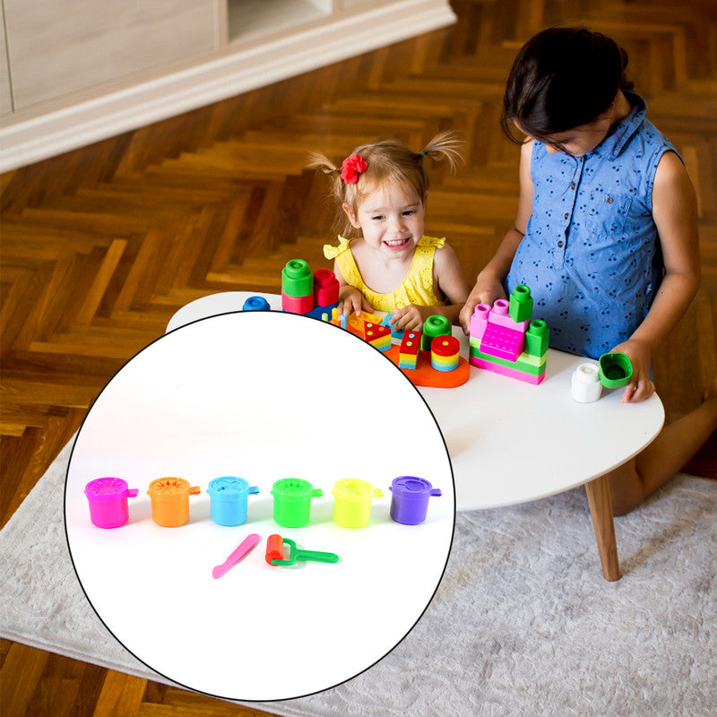 Khyati Frisky Dough Set – 6 Neon Colours with Roller & Cutter Tools