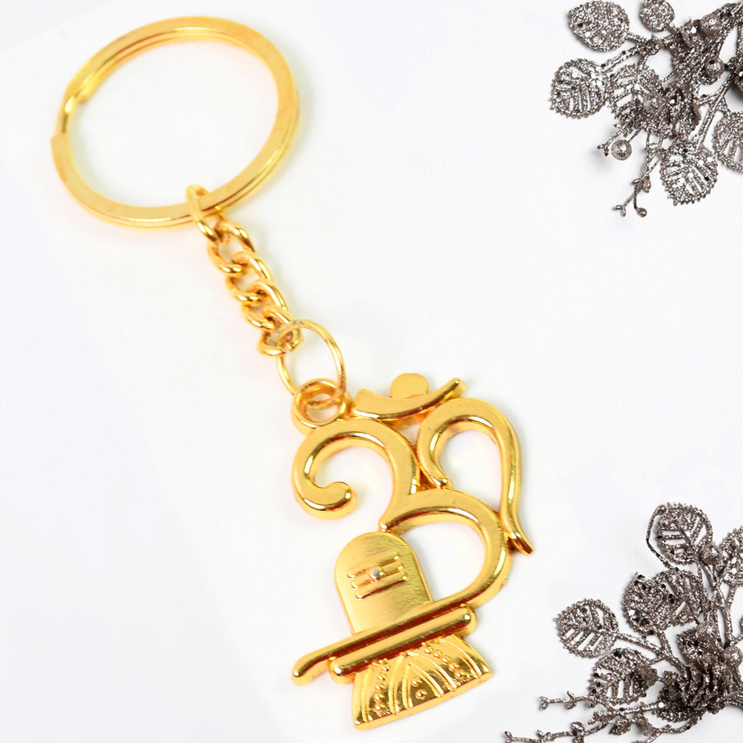 Om Keychain with Shivling of Mahadev