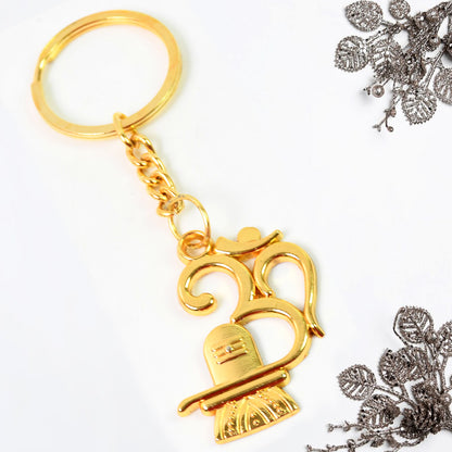 Om Keychain with Shivling of Mahadev