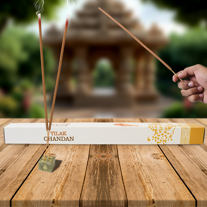 Big Tilak Chandan Premium Incense Sticks / Agarbatti (10 Pcs Sticks / 40 Cm / Stand not included)