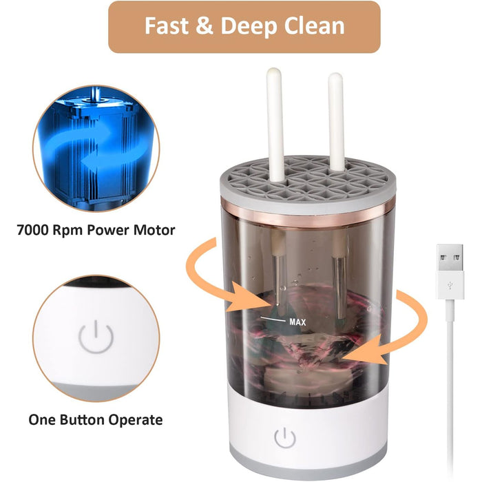 Automatic Makeup Brush Cleaner Fast Electric Brush Cleaner Hand Free Machine Super Clean Brush Washer & Brushes Organizer Tool (1 Pc)