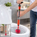 Toilet Drain Unclogging Pump Plunger with T Handle and Foam Cup (1 Pc, 61x8 Cm)