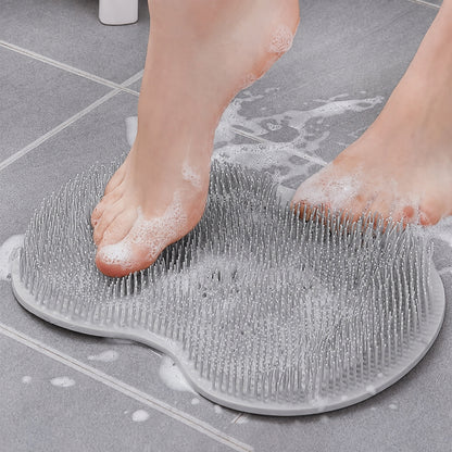 Silicone foot cleaning scrubber bath mat