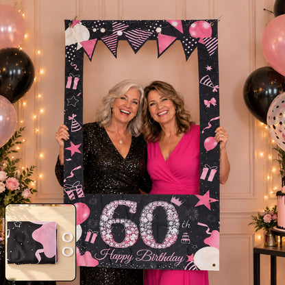 Birthday Photo Booth Backdrop Curtain for Birthday Party Decor (90x180 Cm)
