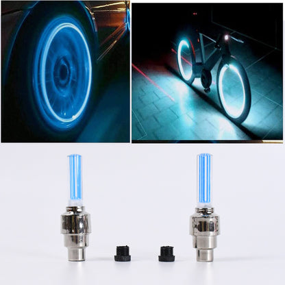 LED Flash Light lamp tyre Wheel Valve Sealing caps (2 Pc / Mix Color)