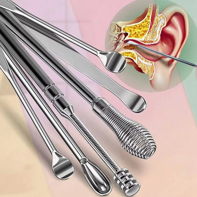 Ear Wax Cleaner Kit – 6-in-1 Reusable Tools with Pouch | DeoDap