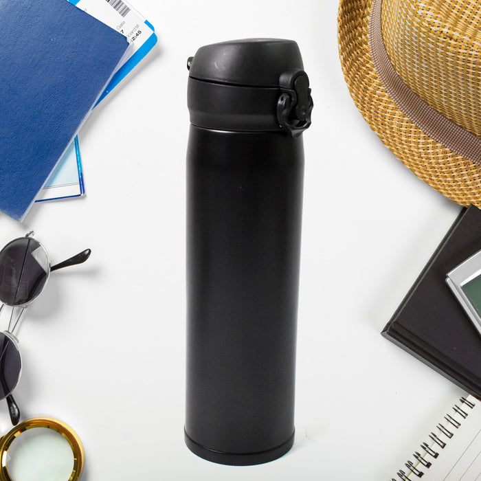 Customized / Personalized Insulated Stainless Steel Water Bottle with Easy Push Button (500 ML Approx)