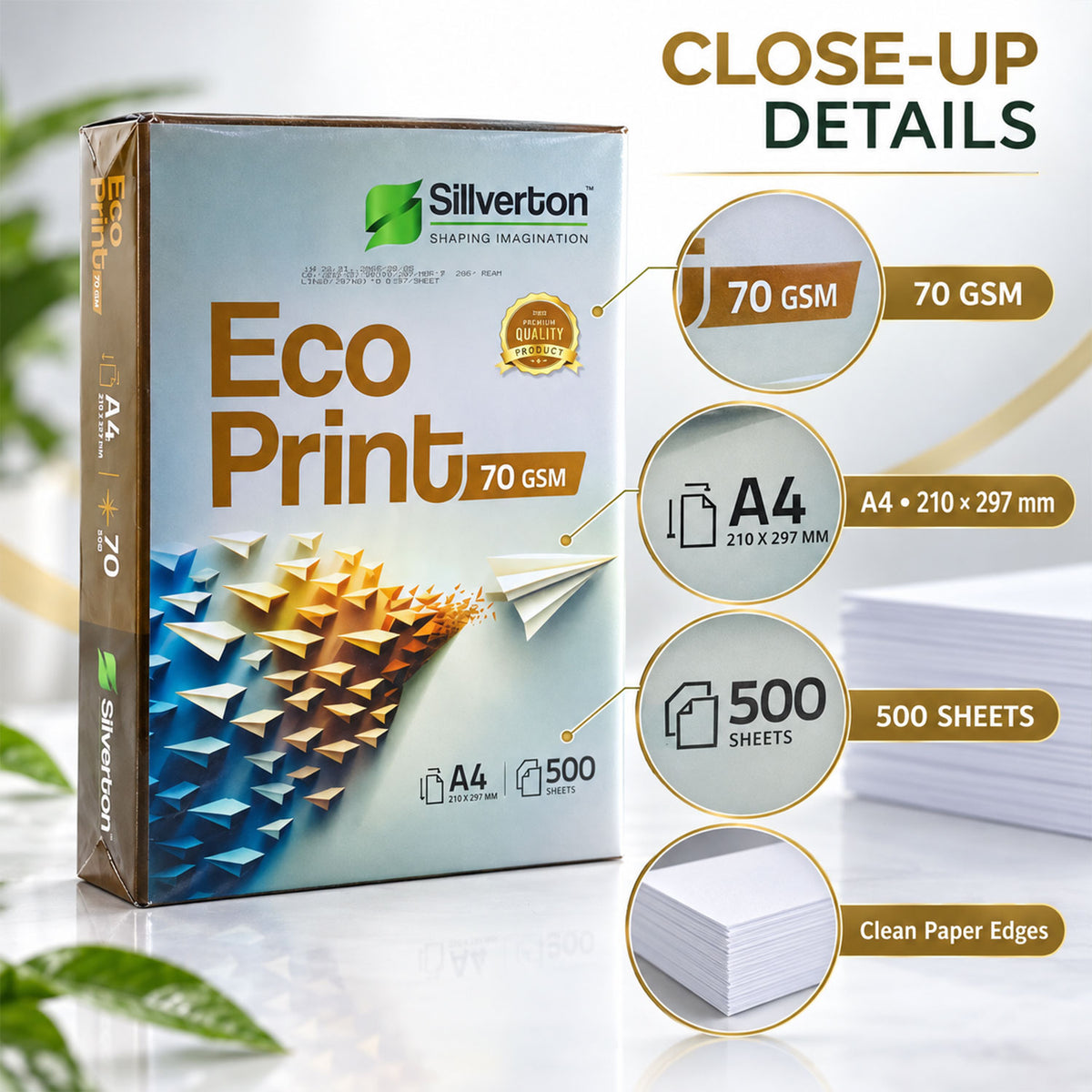 A4 Copier Paper – 500 Sheets of 70 GSM Bright White Paper