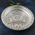 Silver Finish Plastic Pooja Thali – Lightweight & Durable