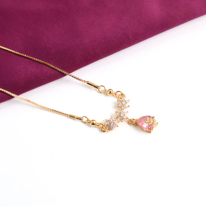 Elegant Floral Crystal Pendant Necklace for Women