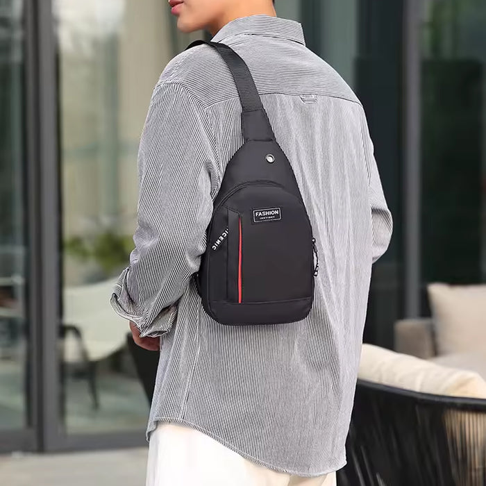 Waterproof Anti Theft Cross-body fanny pack waist bag, Shoulder Bags Chest Men Casual fashion USB Charging earphone hook Sling Travel Bag (1 Pc)