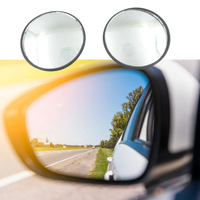 Car Blind Spot Side Mirror Round HD Glass Blindspot Mirror Convex Rear View Mirror, Car Mirror Accessories Suitable to All Cars, Frameless Design (2 Pcs Set)