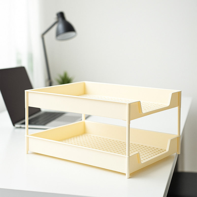 Office Mate 2-Layer Executive Document Tray | Premium Plastic File Organizer for Desk, Office & Home (37.5 cm x 27.5 cm x 16.5 cm)