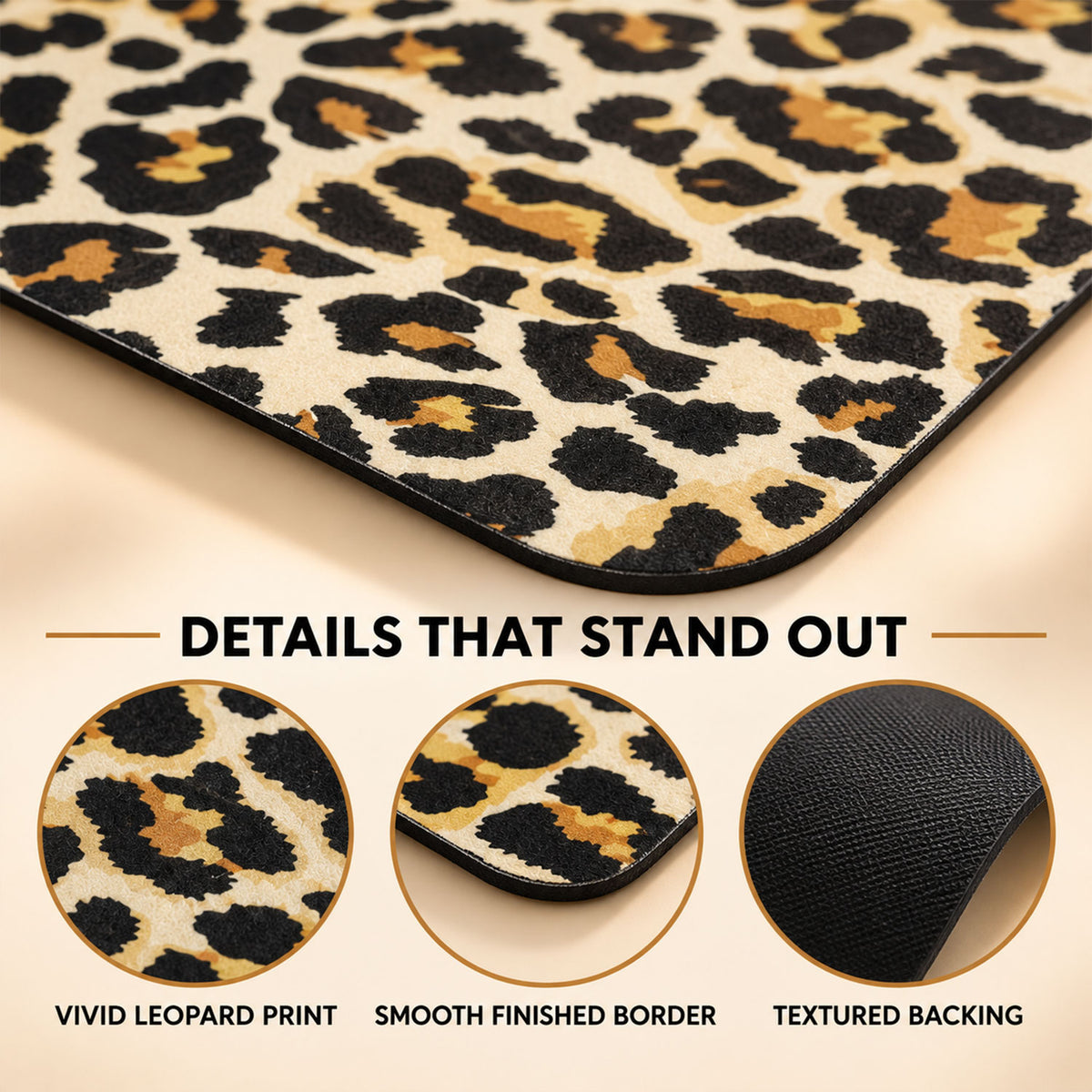 Absorbent Bathroom Mat, Leopard Print Quick Dry Bath Mat (1 Pc, 50x80 Cm)