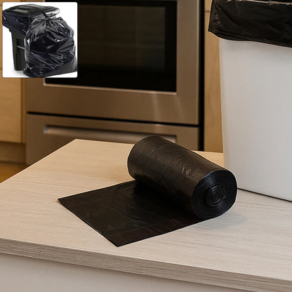 Heavy duty garbage bags roll with 50 leak-proof trash bags for household and commercial use