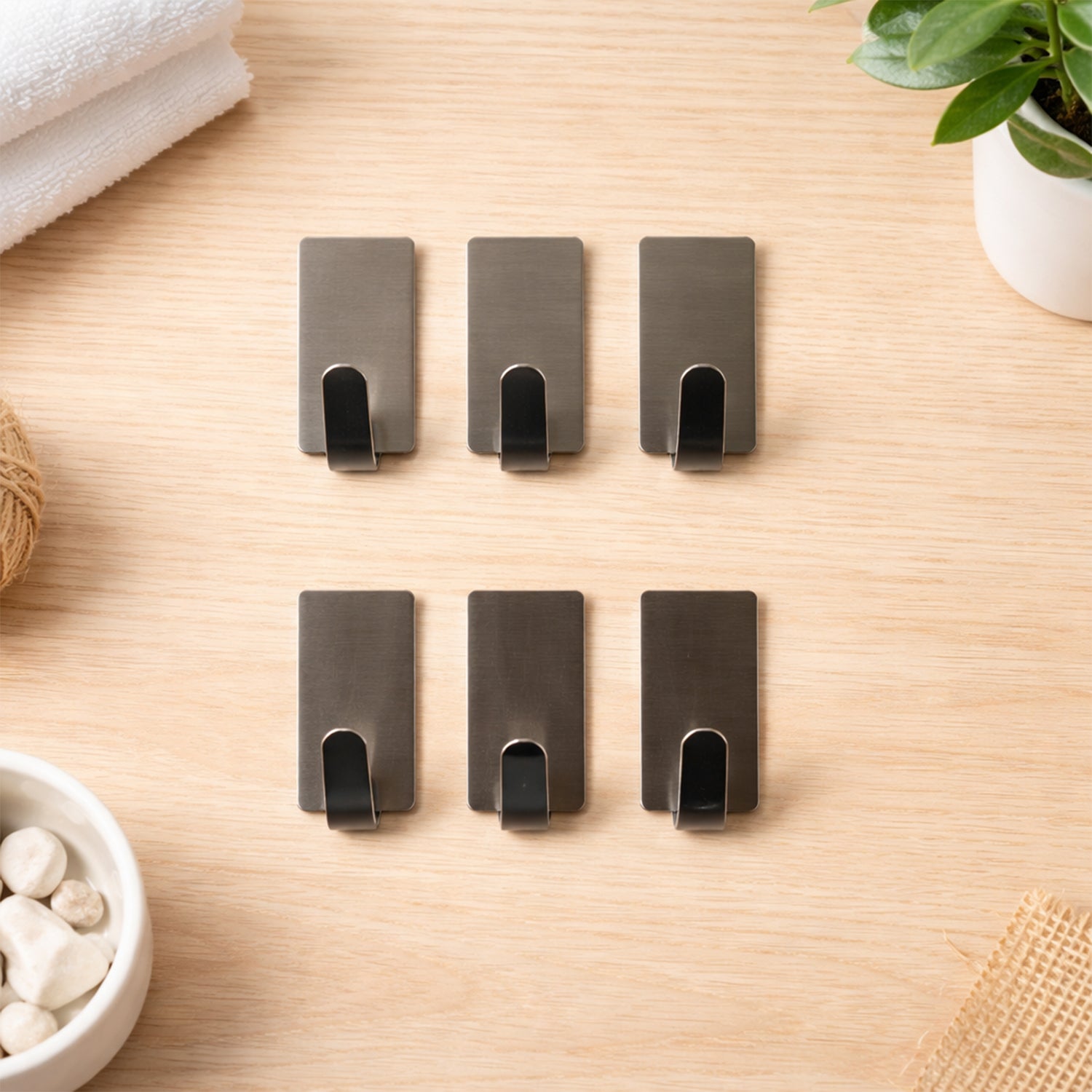 Self Adhesive Wall Hooks Set (Pack Of 6)