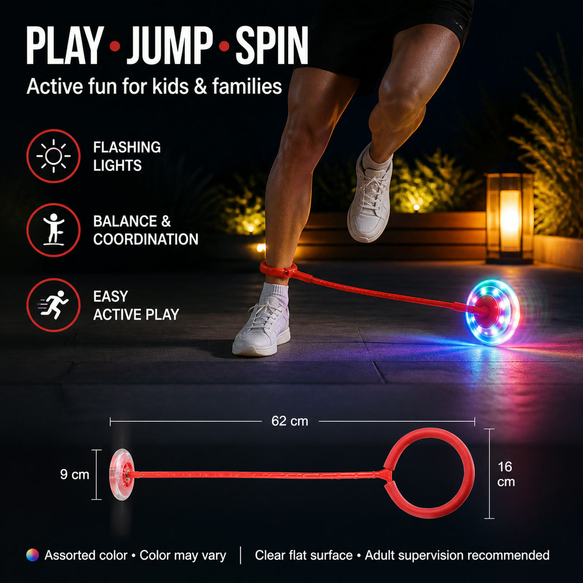 LED Jumping Ring for Kids – Flashing Ankle Skip Ball | TinyTrendy