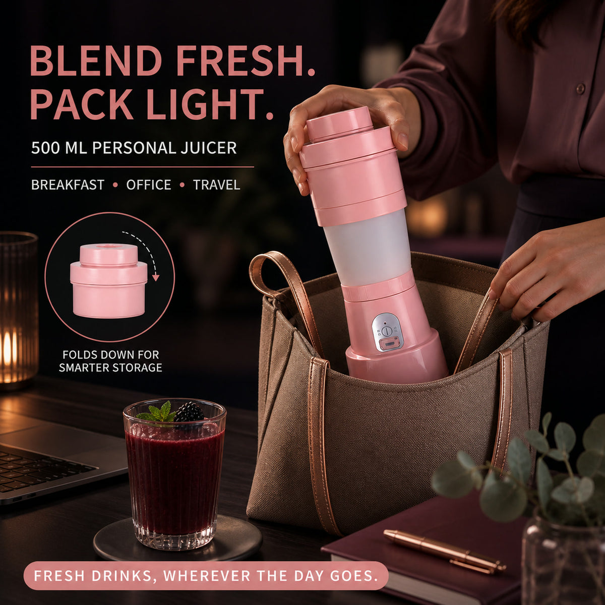 Portable Electric Juicer – 6 Blades 500ml Blender | Chef’s Embrace