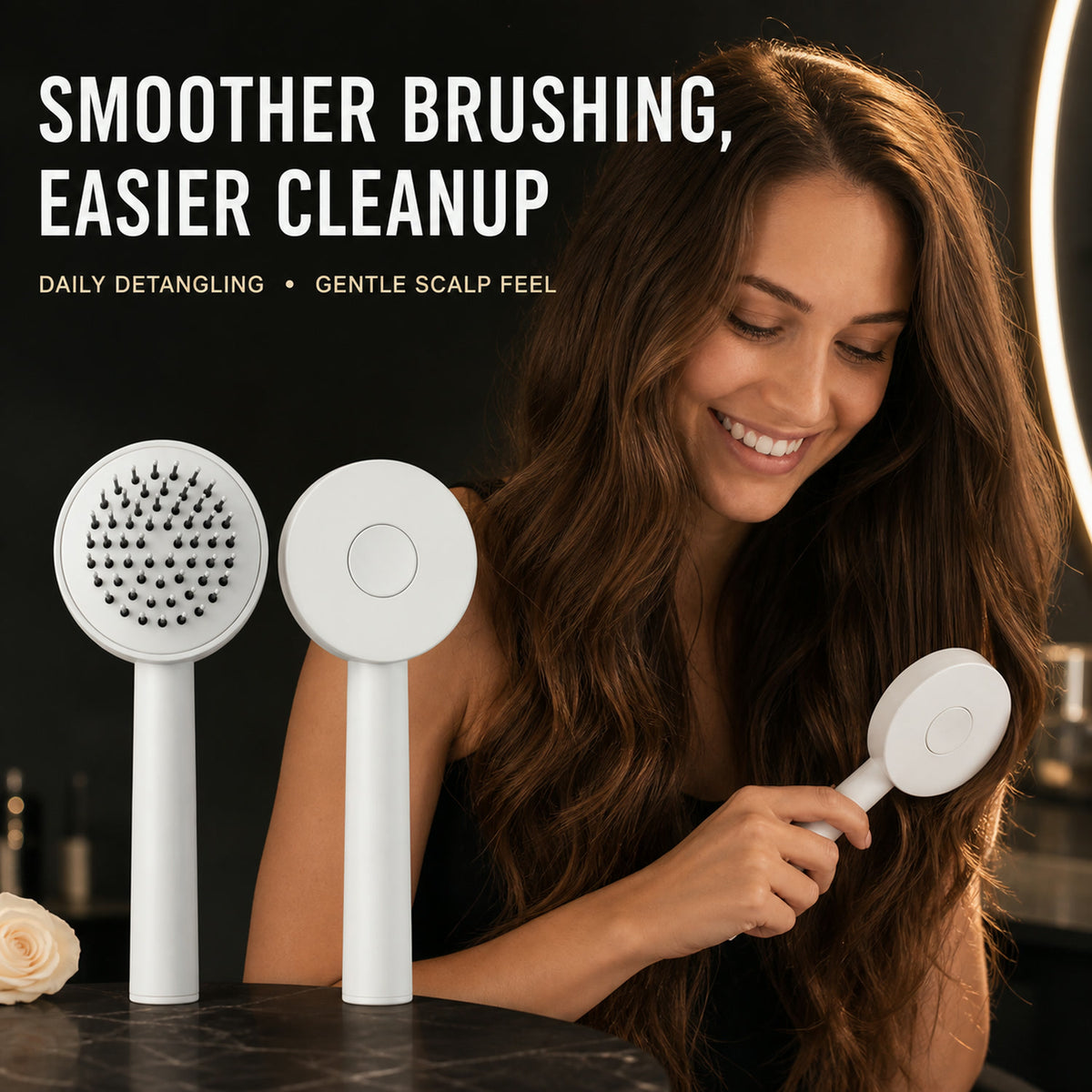 Self-Cleaning Hair Brush – Detangle & Massage | Velvet Wheels