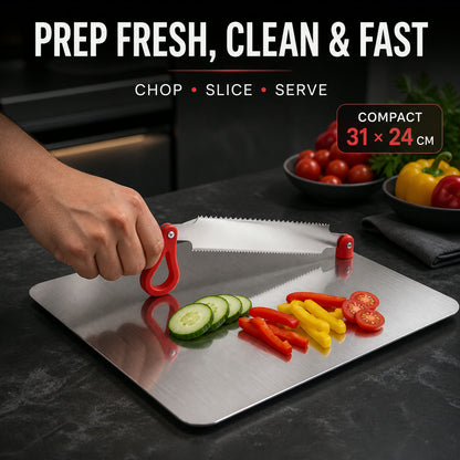 Stainless Steel Multipurpose Chopping Board – Hygienic & Durable for Kitchen
