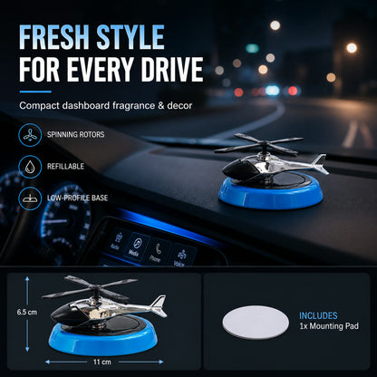 Helicopter Car Air Freshener – Stylish Rotating Dashboard Perfume