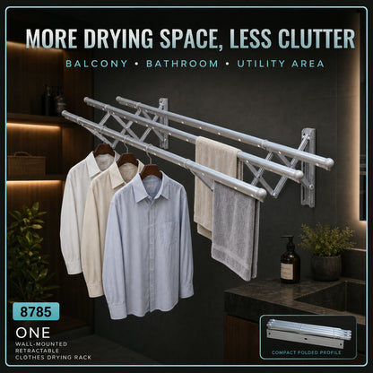 Foldable Clothes Rail – Stainless Steel Wall Mount | BathNova