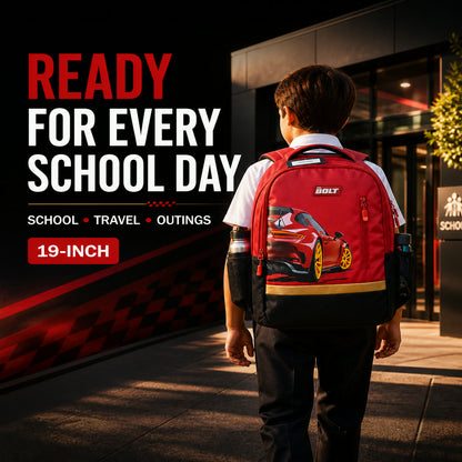 19-inch Kid’s School Bag – Spacious & Stylish with Car Design