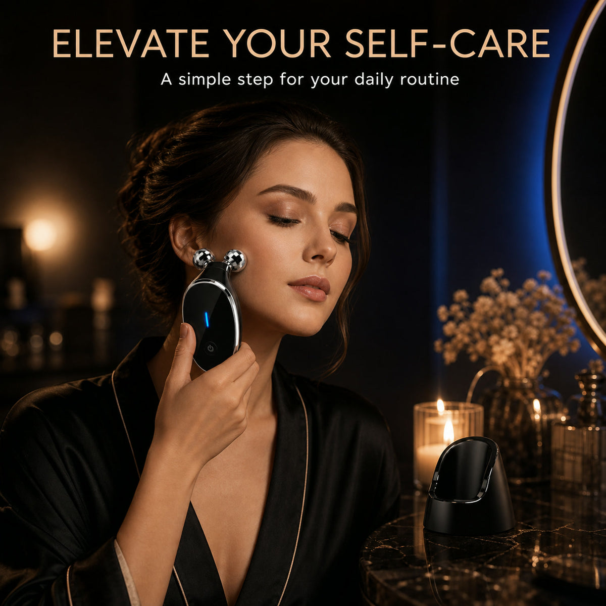 Microcurrent Face Massager – Skin Tightening & Wrinkle Care | Velvet Wellness