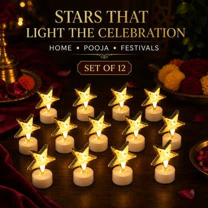 Star Shaped Flameless LED Candles – Safe & Elegant Décor Set