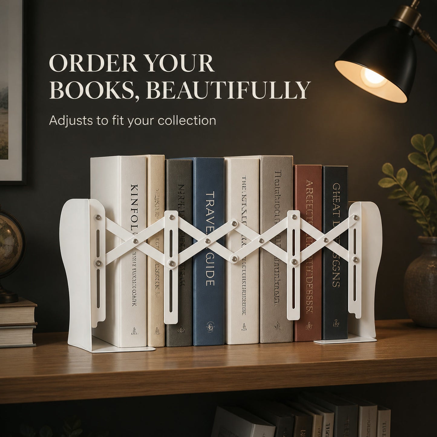 Adjustable Telescope Iron Desk Book Stand – Expandable Organizer