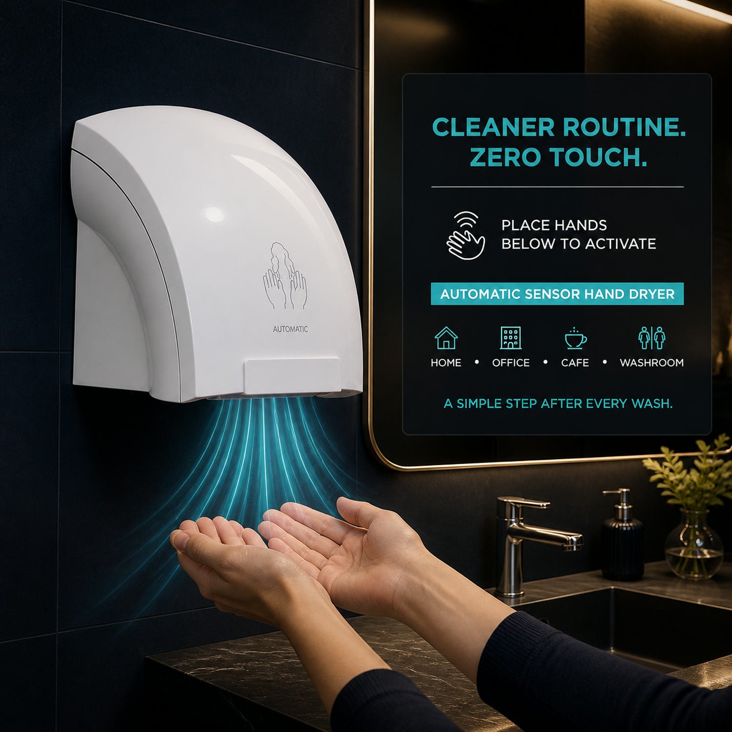 Wall Mounted Automatic Sensor Hand Dryer – Hygienic & Fast Drying