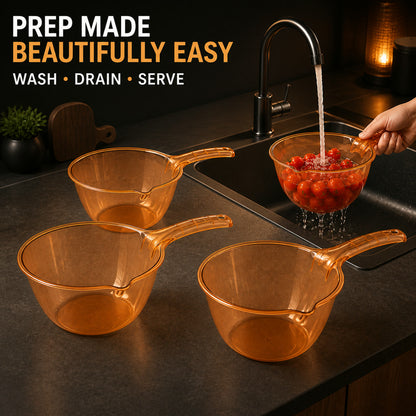 Kitchen Washing & Straining Bowl – 1100 ML Set of 4