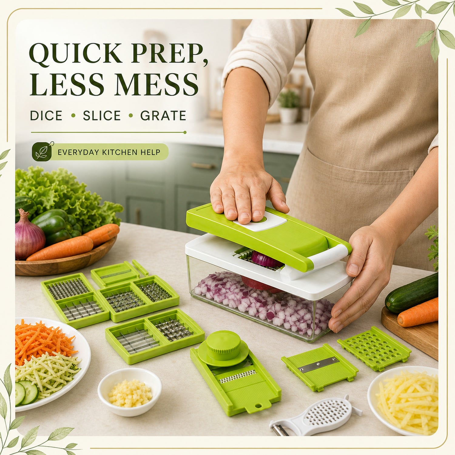 Vegetable Dicer – 14-in-1 Multi-functional Chopper | House of Sensation
